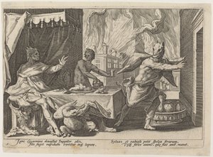 Licaón Transformado en Lobo de Workshop of Hendrick Goltzius, after Hendrick Goltzius