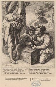 No Gastes tus Ahorros Demasiado Pronto de Workshop of Hendrick Goltzius, after Karel van Mander I