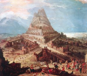 La construcción de la Torre de Babel, siglo XVI