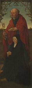 San Pedro y un donante (anverso); Santo Tomás (reverso) de Workshop of Jacob Cornelisz. van Oostsanen