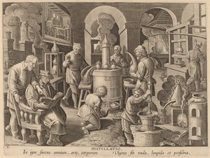 Destilación de Workshop of Philip Galle after Jan van der Straet