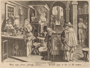 Relojes de Hierro de Workshop of Philip Galle after Jan van der Straet