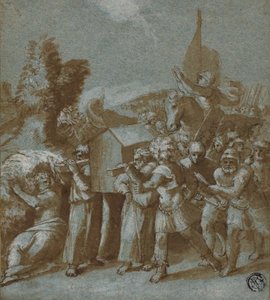 Josué y los israelitas cruzan el Jordán de Workshop of Raphael