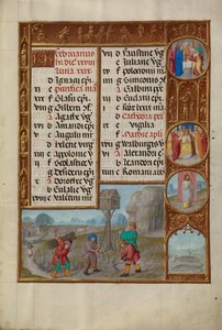 Trabajando en un Viñedo; Signo Zodiacal de Piscis de Workshop of the Master of James IV of Scotland