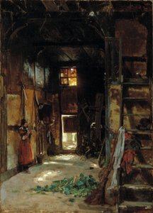 Interior de una casa de campo de Westfalia de Worthington Whittredge