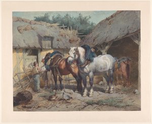 Caballos en un establo de Wouter  Verschuur