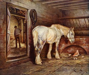 El final del día - el caballo de granja regresa a casa de Wright Barker