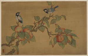 Aves y frutas de Wu Zhang