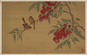 Aves y frutas de Wu Zhang