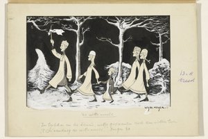Henk, Anne, Hans, Noor y Elly marchan por la nieve de Wybo Meijer (signed by artist)