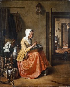 La encajera, c.1831 (óleo sobre lienzo) de Wybrand Hendriks