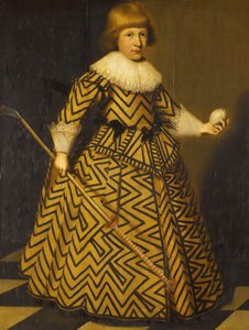 Retrato de un niño con un palo de kolf de Wybrand de Geest (I)