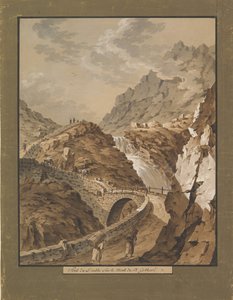 Puente del Diablo hacia la montaña Gothard en Suiza, 1785-1824 de Xaver Triner