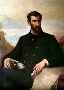 Retrato de Pierre Savorgnan de Brazza (1852-1905), de origen italiano, explorador francés en África Ecuatorial de Xavier Alphonse Monchablon