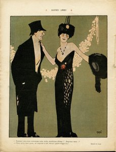 Ilustración de Xavier Gose (1876-1915) en Le Lire, 06/02/09 - Buenos amigos - Amor, Moda, Flores de Xavier Gose