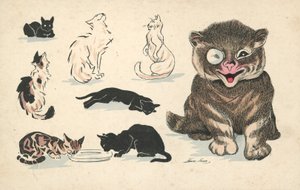 Gato gordo, con monóculo, junto a varios gatos menos favorecidos de Xavier Sager