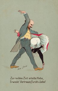 Hombre golpeando a una chica en el trasero