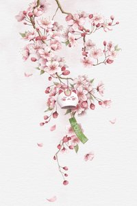 Campanilla del gato de la suerte Sakura de Xuan Thai