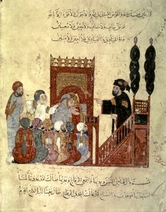Escena en el interior de una mezquita de Yahya ibn Mahmud Al Wasiti