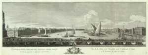 Vista del río Neva entre la iglesia de Isaac y el Cuerpo de Cadetes. Libro del 50 aniversario de San Petersburgo, 1753 de Yakov Vasilyevich Vasilyev