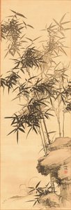 Bambú, antes de 1856 (tinta sobre seda) de Yamamoto Baiitsu