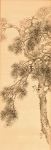 Pino, antes de 1856 ( tinta sobre seda) de Yamamoto Baiitsu