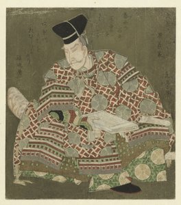 Una guerrera sentada de Yashima Gakutei