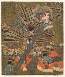 Asahina Asaltando la Puerta (Asahina mon Yaburi), de la serie Tres Asaltos (Hitatsu Samba) de Yashima Gakutei
