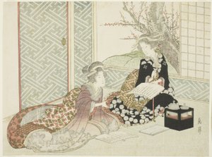 Dos mujeres leyendo de Yashima Gakutei