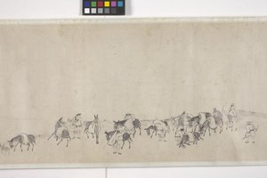Cien burros transportando grano, Manuscrito, c.1700 (tinta sobre papel)