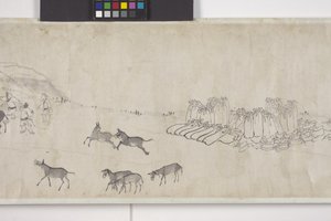 Cien burros transportando grano, Manuscrito, c.1700 (tinta sobre papel)