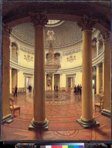 La Rotonda del Palacio de Invierno en San Petersburgo - Pintura de Yefim Tukharinov (?), óleo sobre lienzo de Yefim Tukharinov
