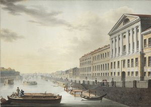 Vista del río Fontanka desde el puente Izmailovsky de Yermolai Ivanovich Yesakov