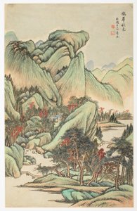 Color otoñal entre el monte Quan y el monte Hua, de un álbum de 12 hojas de Yongxi Jin