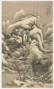 Nieve en la Villa de la Montaña, de un álbum de 12 hojas de Yongxi Jin