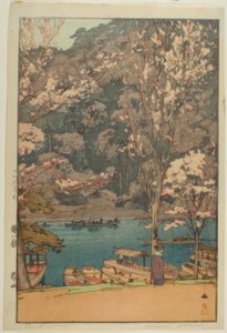 Arashiyama, de la serie "Ocho escenas de cerezos en flor" de Yoshida Hiroshi