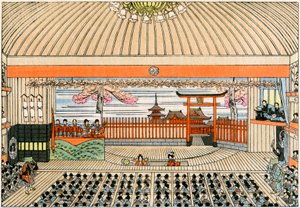 Teatro tradicional japonés: el escenario de Kaboukiza, el teatro principal de Tokio, con su plataforma giratoria