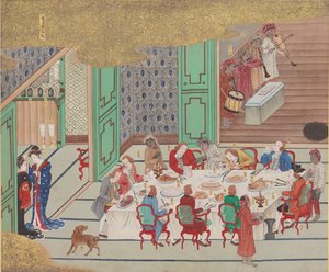Banquete holandés, Nagasaki Nochebuena, de Bankan-zu, 1797