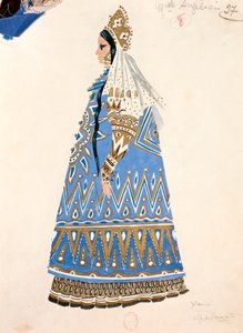 Boceto del vestuario de Xenia en "Boris Godunov" de Modest Petrovic Musorgskij