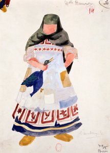 Boceto de vestuario para la mujer del posadero en "Boris Godunov" de Modest Petrovic Musorgskij de Yves Bonnat