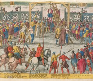 La ejecución de Hechizo de Brabante, que había devuelto la vida a otros inocentes de Zacharias (school of) Dolendo