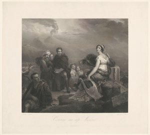 Corinne con cabrestante en Capo Miseno Corinne au cap Misenel (título sobre objeto) de Zachée Prévost