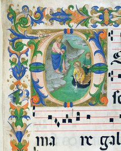 El milagroso pescado, del libro de coro (detalle) de Zanobi di Benedetto Strozzi