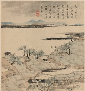 Paisaje fluvial, mayo-agosto 1666 de Zha Shibiao