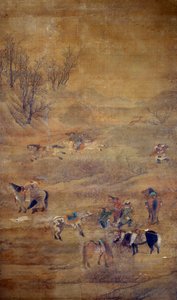 Jinete mongol persiguiendo un caballo de Zhao Mengfu Chao Meng Fu or