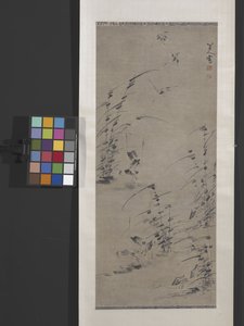 Twelve Egrets In Marsh Grasses (tinta sobre papel) de Zhu da Bada Shanren