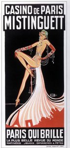 Cartel de Mistinguett (Mistinguette) en el Casino de París por Zig. 1931. DR de Zig