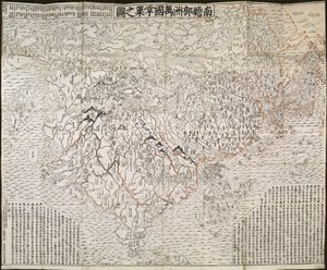 El mapa del mundo budista, 1710 de Zuda Rokashi Hotan