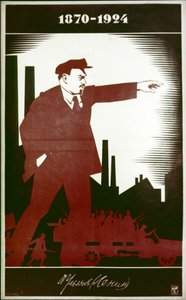 Un cartel soviético conmemorando a V. I. Lenin por A. Strakhov de Frederick (attr. to) Barnard