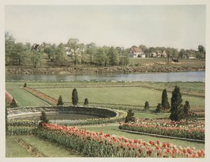 Escena suburbana americana, c. 1928